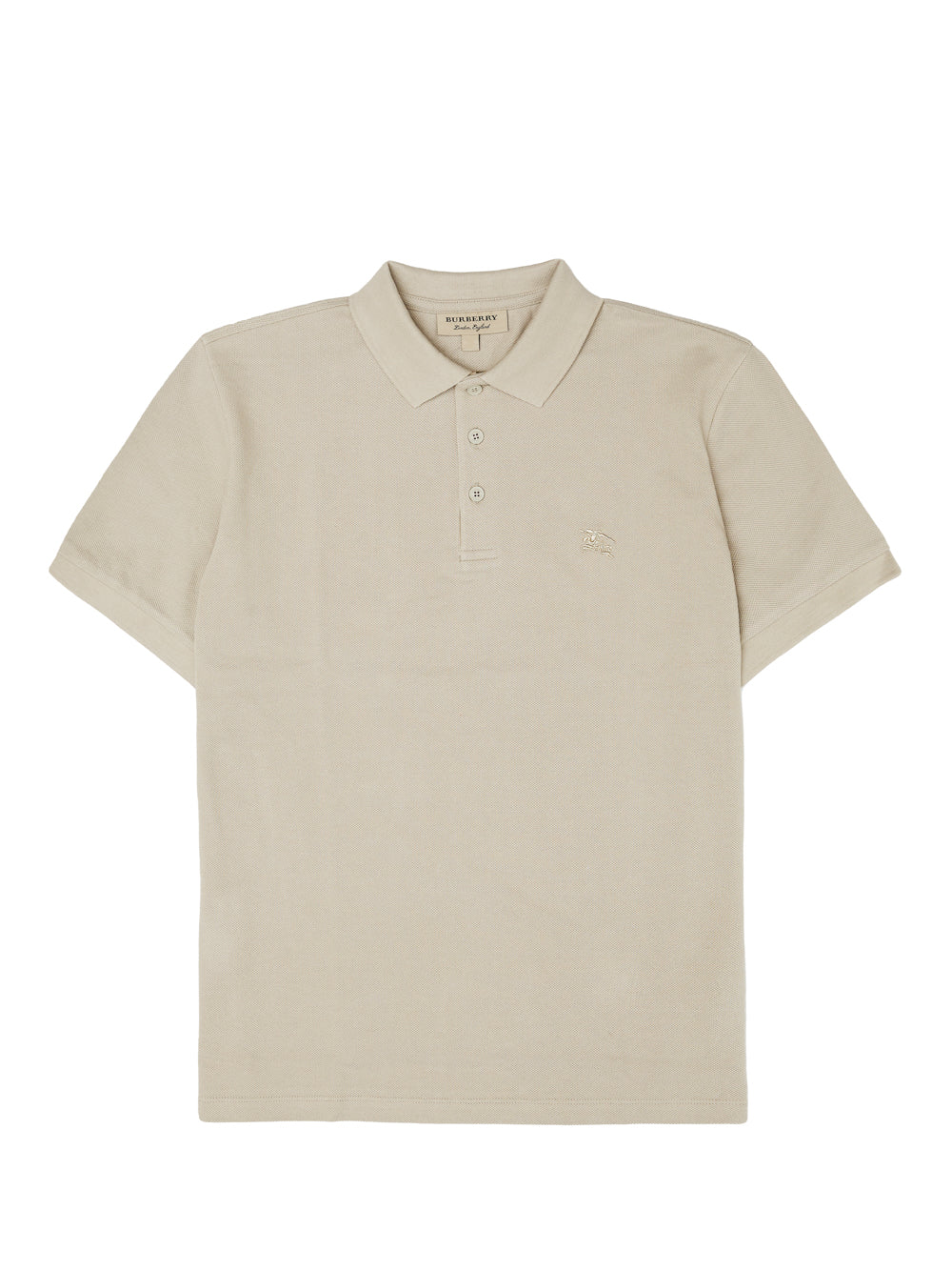 Burberry - Burberry Pale Stone Cotton Collared Polo Shirt
