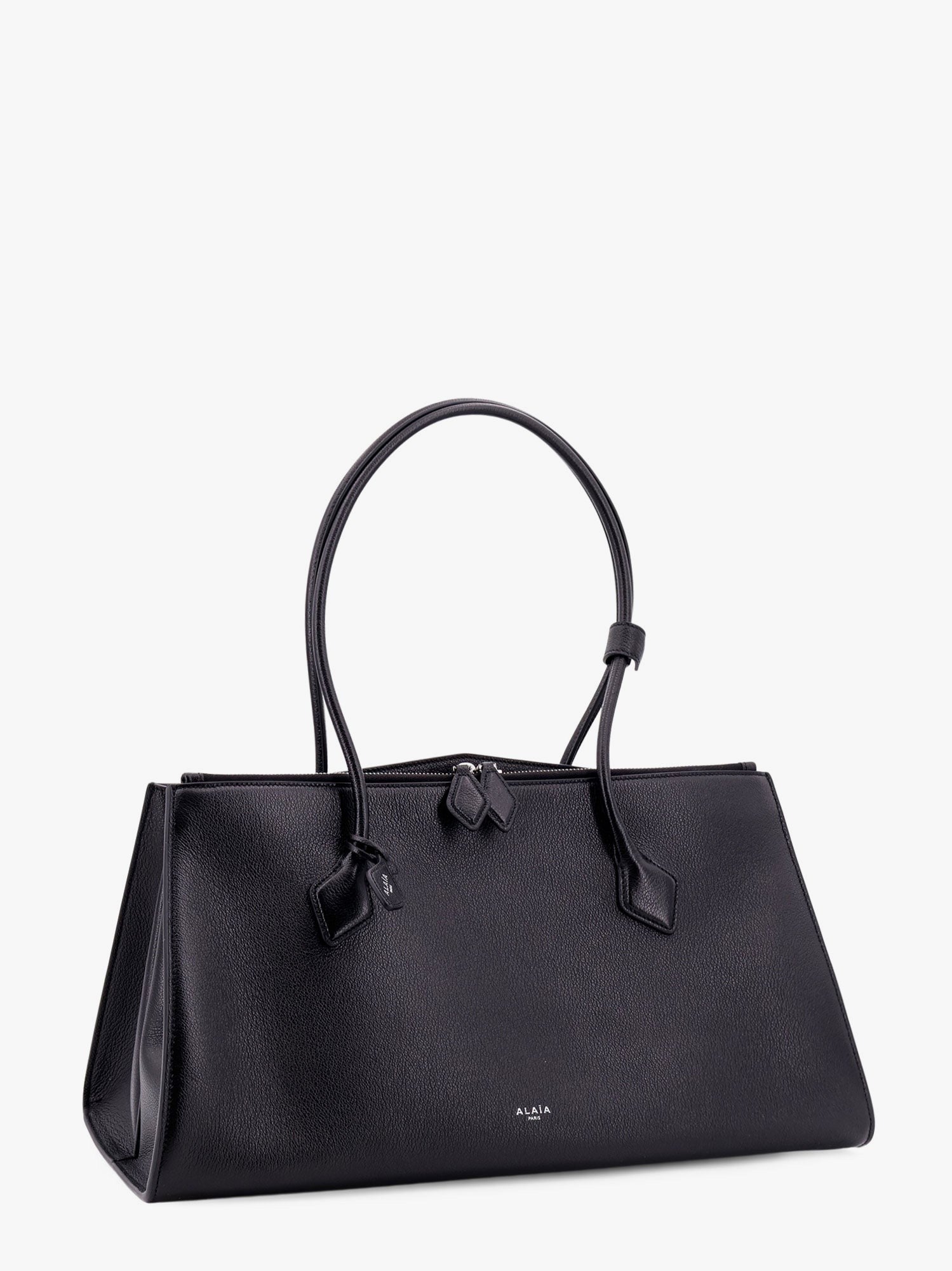 ALAIA - Leather Shoulder Bag With Frontal Logo Print - Home->Woman->Bags->Shoulder bags