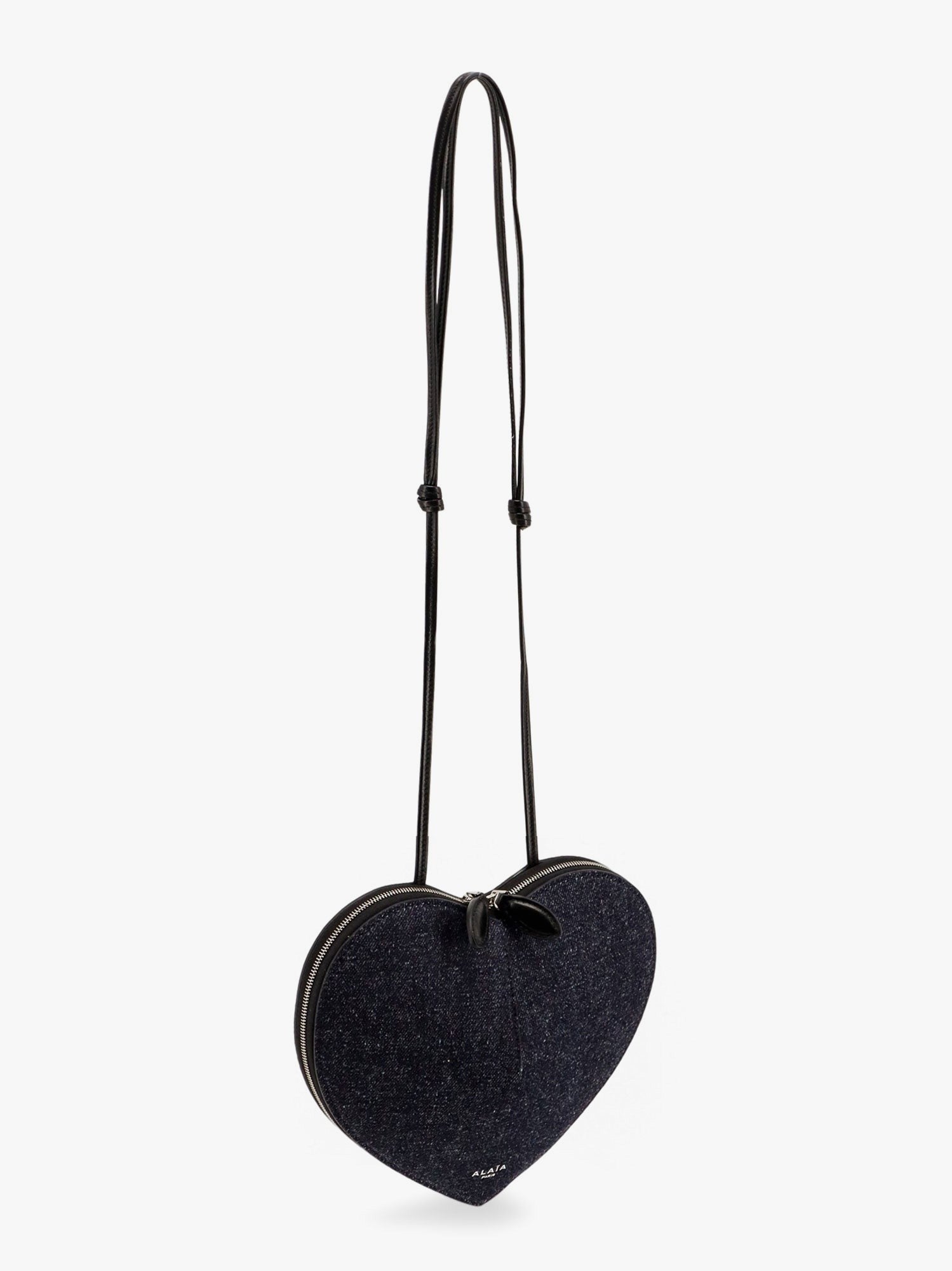 ALAIA - Le Coeur Denim And Leather Shoulder Bag - Home->Woman->Bags->Shoulder bags