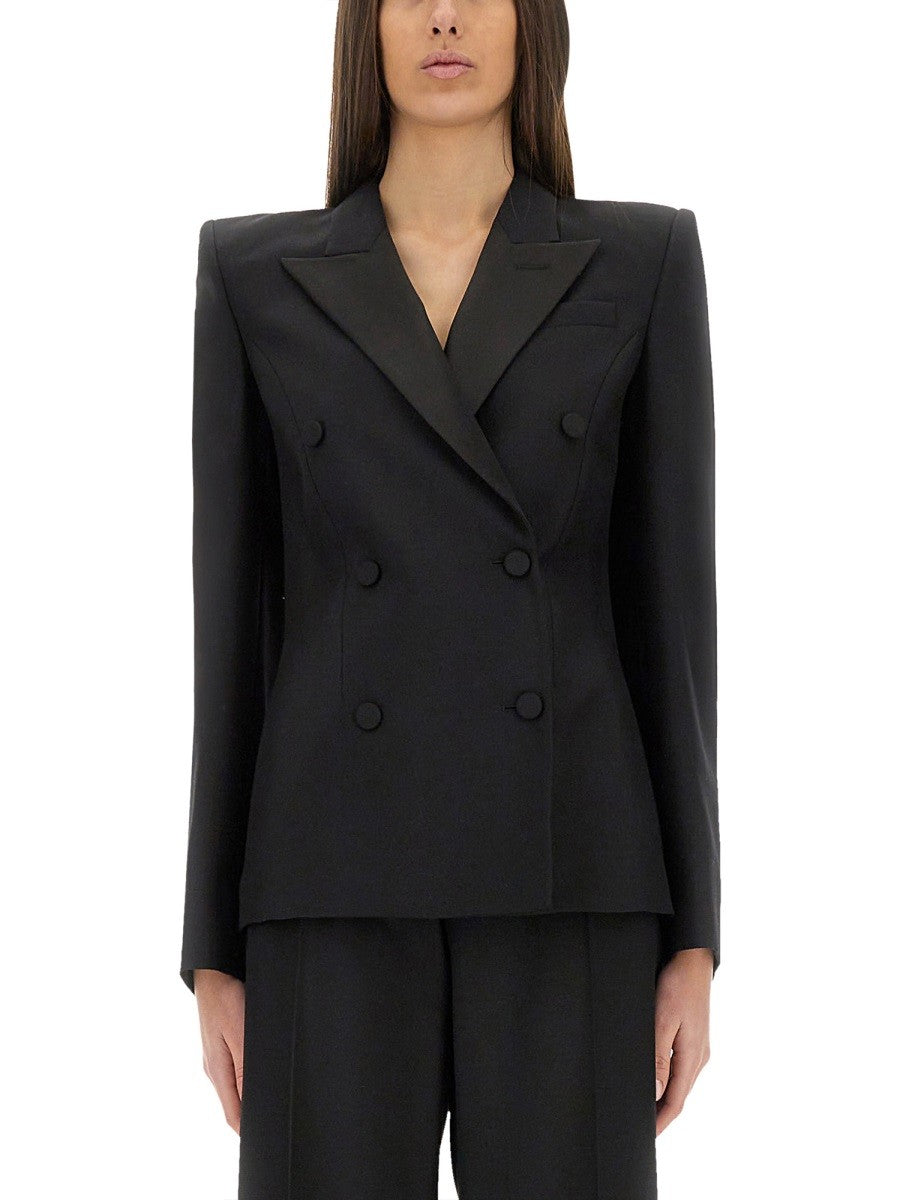 Alexander Mcqueen - Alexander Mcqueen Double Breasted Jacket With Voluminous Shoulders - Women’s Clothing