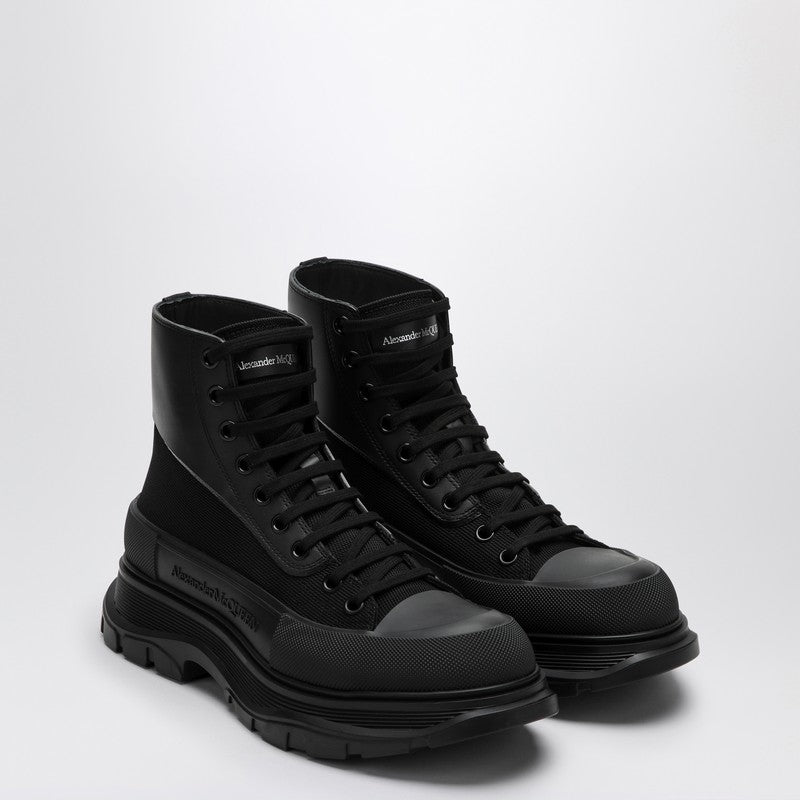 Alexander Mcqueen - Alexander McQueen Black canvas Tread Slick boots - Boots