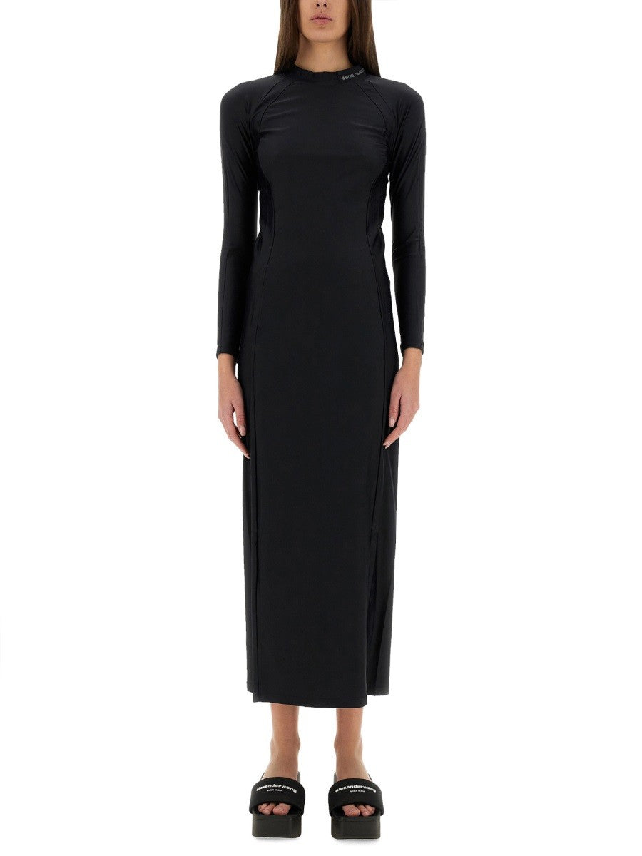 ALEXANDERWANG.T - Alexanderwang.T Long Dress With Logo - Women’s Clothing