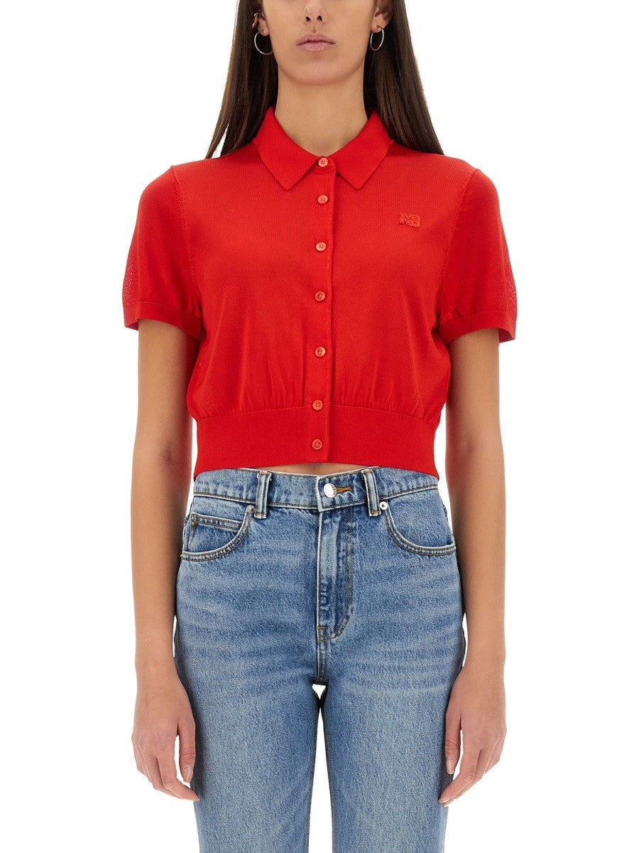 ALEXANDERWANG.T - Alexanderwang.T Cropped Polo Cardigan - Women’s Tops