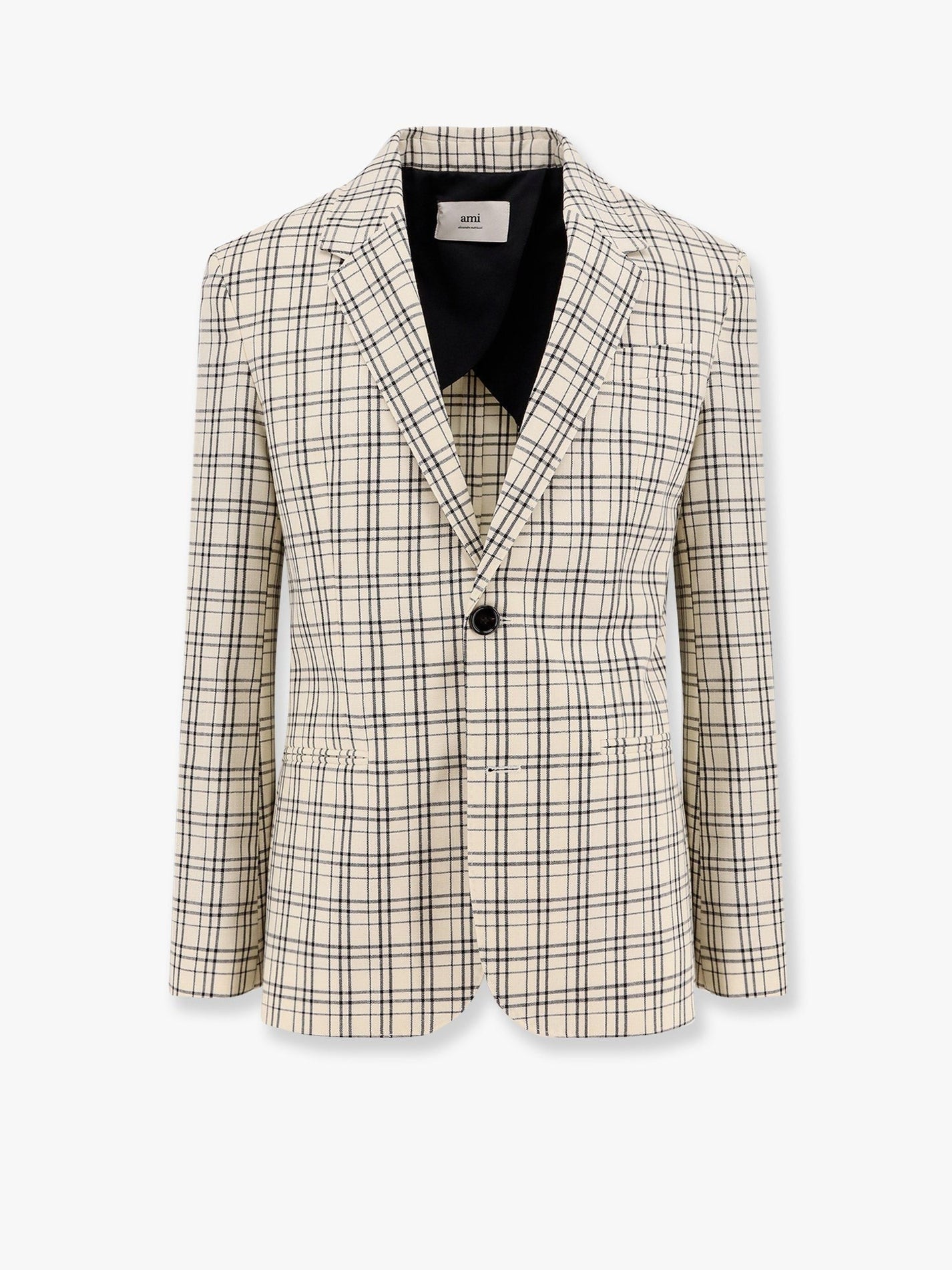 AMI PARIS - Ami Paris Virgin Wool Blazer With Madras Motif - Men’s Clothing
