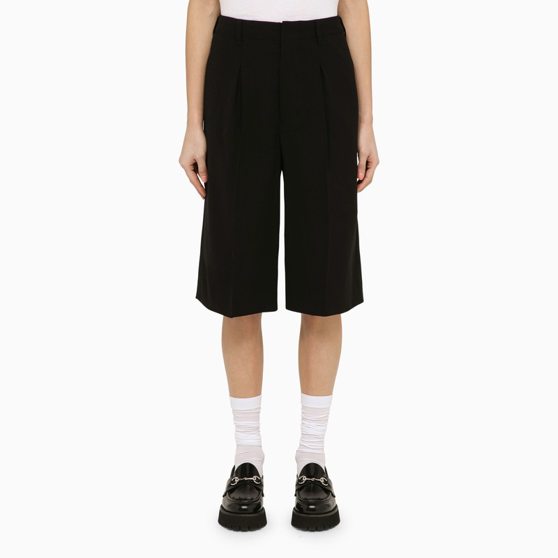 Ami Paris - Ami Paris Black wool-blend bermuda shorts - Short trousers