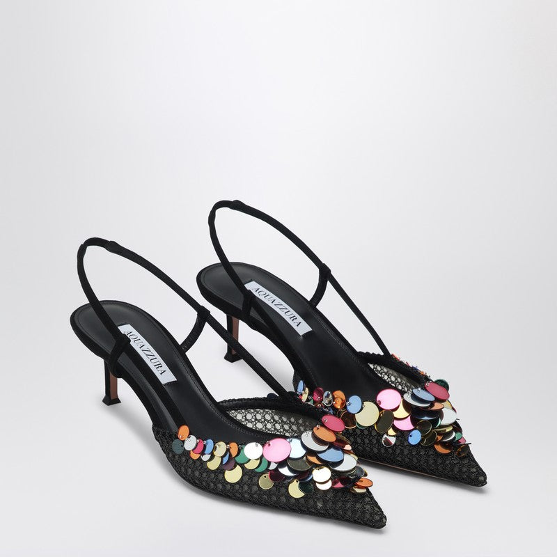 Aquazzura - Aquazzura Black Can Can pumps 50 with paillettes - Women’s Shoes