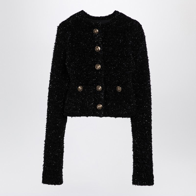 Balenciaga - Balenciaga Black cotton blend tweed cropped cardigan - Women’s Knitwear