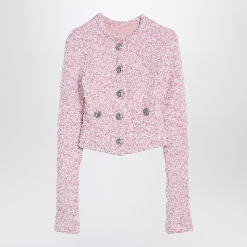 Balenciaga - Balenciaga Pink cotton blend tweed cropped cardigan - Women’s Knitwear