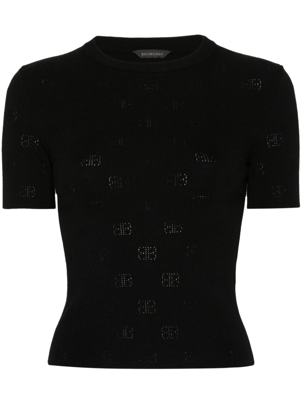 Balenciaga - Balenciaga Perforated BB T-shirt - Women’s Knitwear