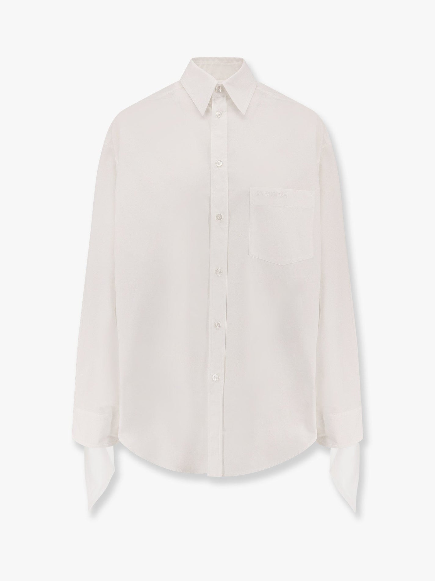 Balenciaga - Balenciaga Oversize Cotton Shirt With Knotted Details - Women’s Tops