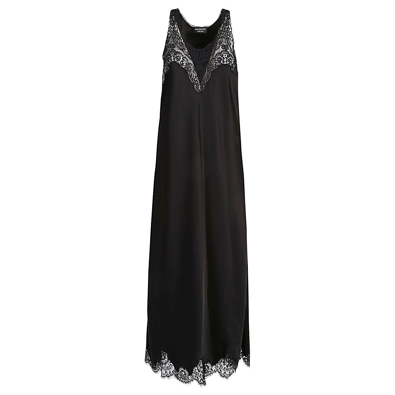 Balenciaga - Balenciaga Lace trim long length sleeveless v-neckline dress - Beachwear & underwear