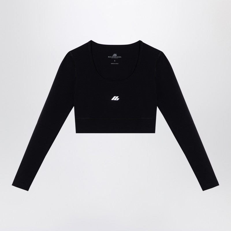 Balenciaga - Balenciaga Black Activewear top in matt nylon blend - Topwear