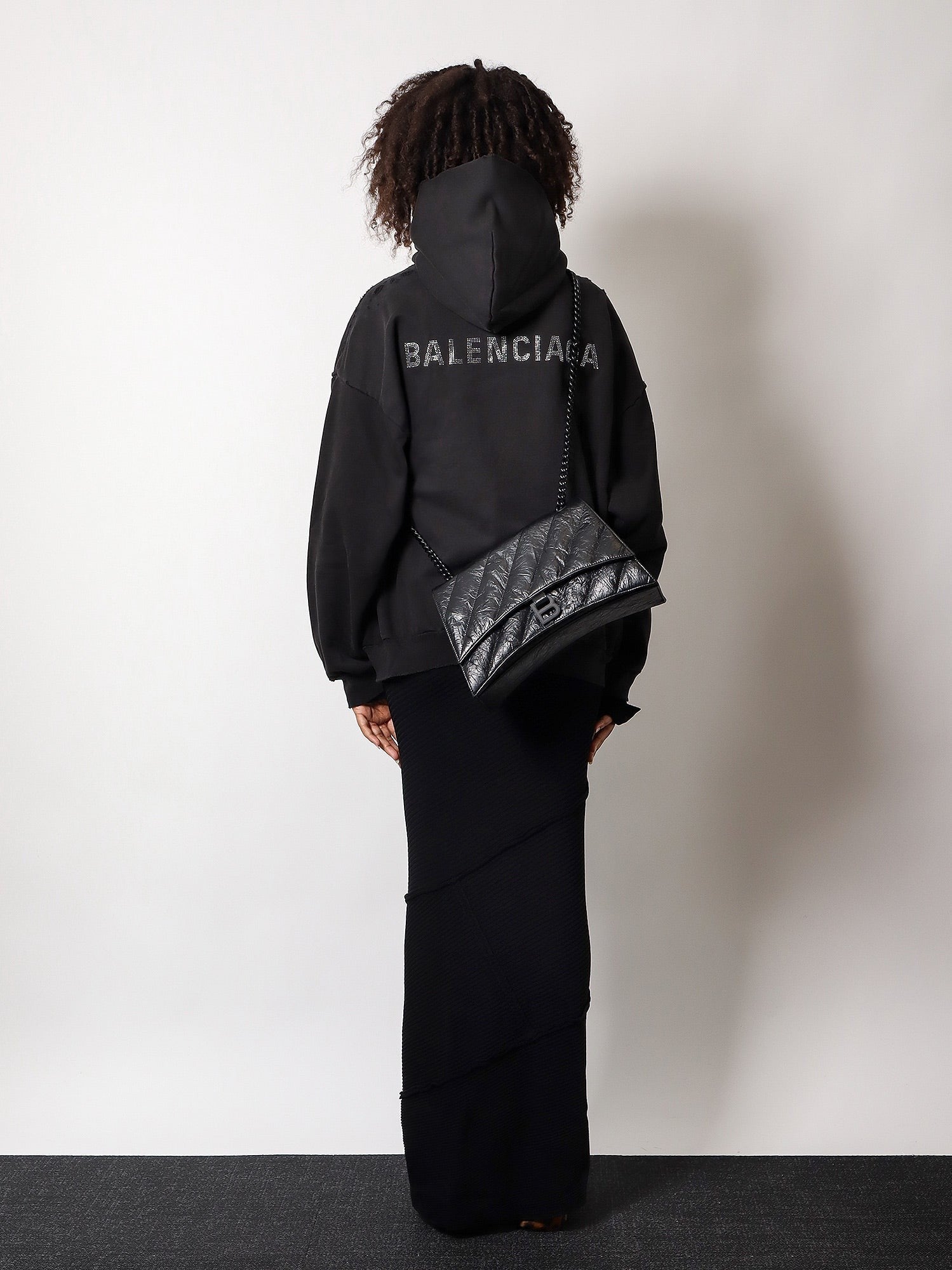Balenciaga - Matelassé Leather Shoulder Bag With Frontal Monogram - Home->Woman->Bags->Shoulder bags