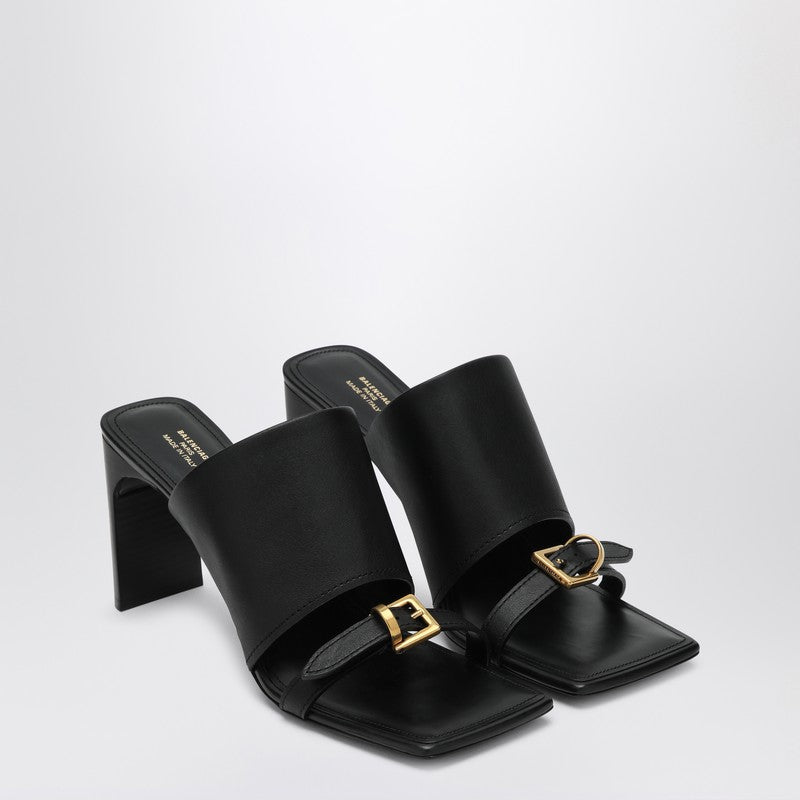 Balenciaga - Balenciaga Black leather Bel Air sandals - Slippers & Flip-flops