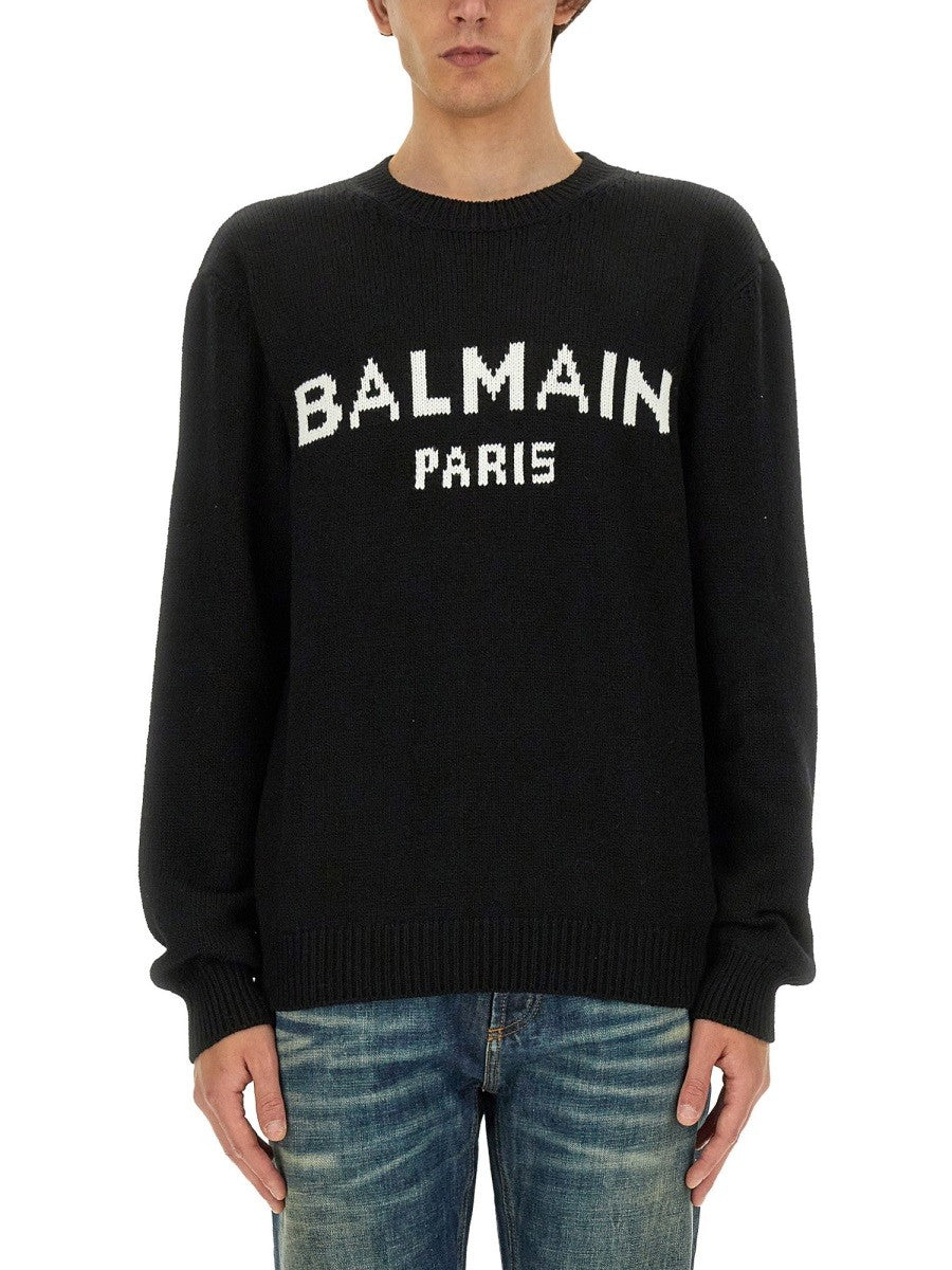 Balmain - Balmain Jersey With Logo - Men’s Knitwear