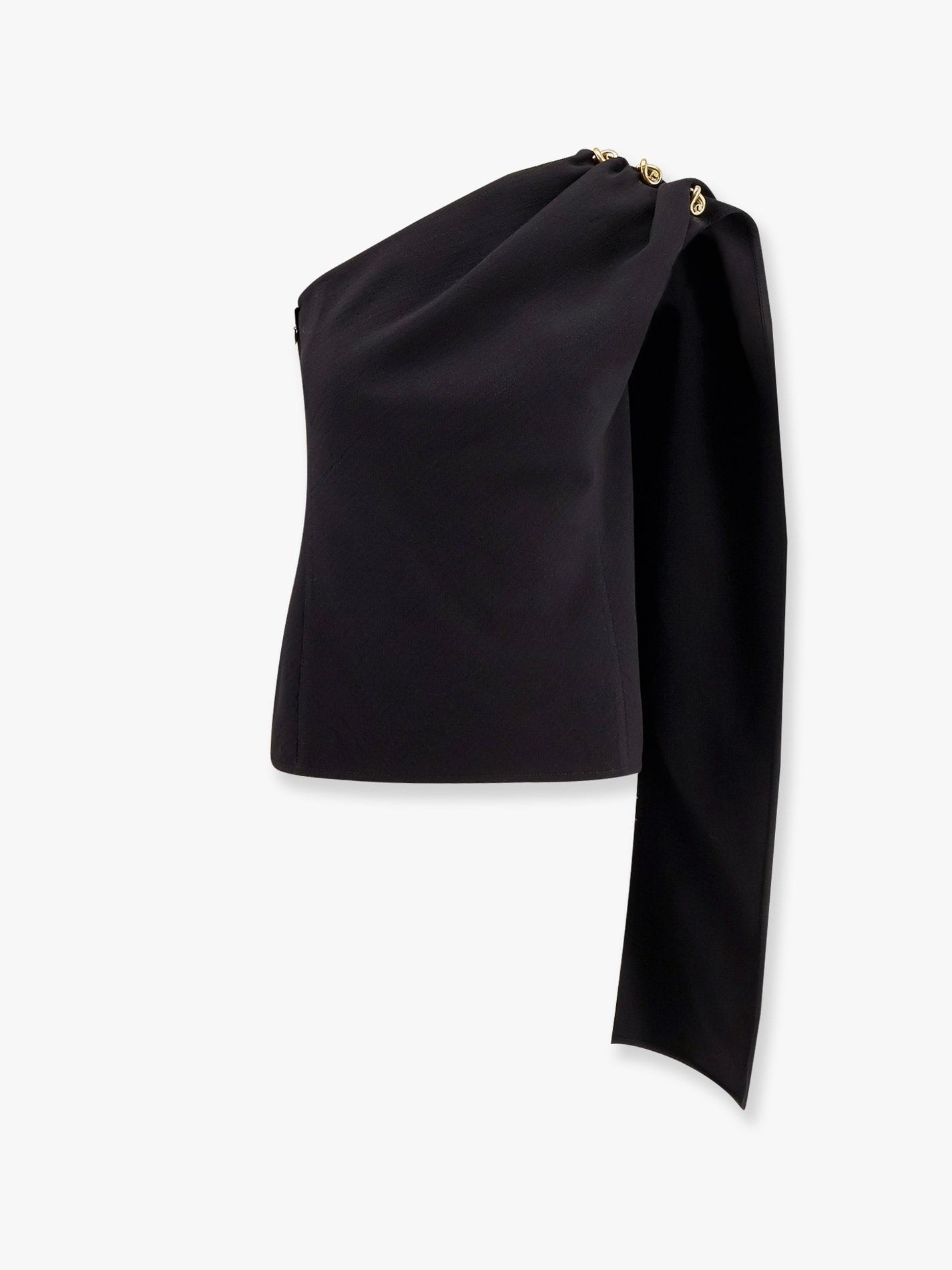 Bottega Veneta - Bottega Veneta Asymmetric Viscose And Wool Crêpe Top - Woman->Clothing->T-Shirts and Top