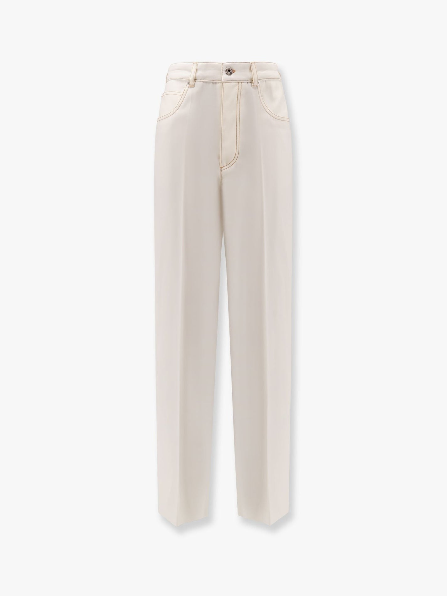Bottega Veneta - Bottega Veneta Wool Wide Leg Trouser - Women’s Pants