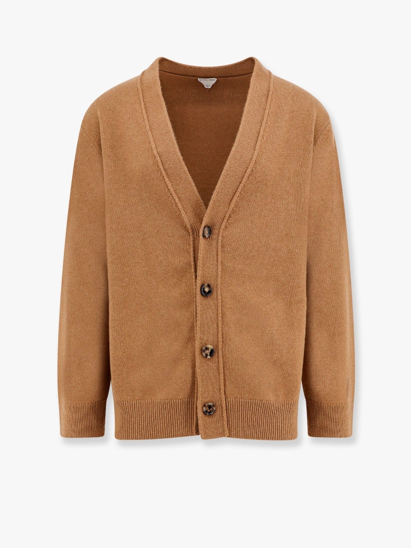 Bottega Veneta - Bottega Veneta Cashmere Cardigan With Intrecciato Iconic Motif Leather Details - Men’s Knitwear