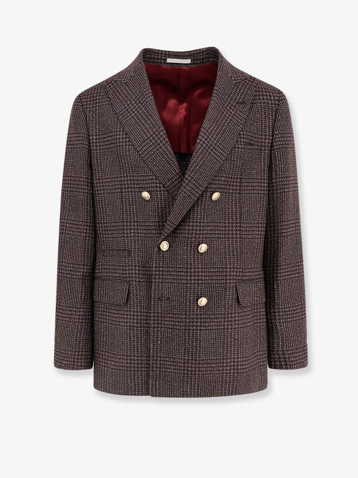Brunello Cucinelli - Brunello Cucinelli Prince Of Wales Wool Blend Blazer - Man->Clothing->Jackets