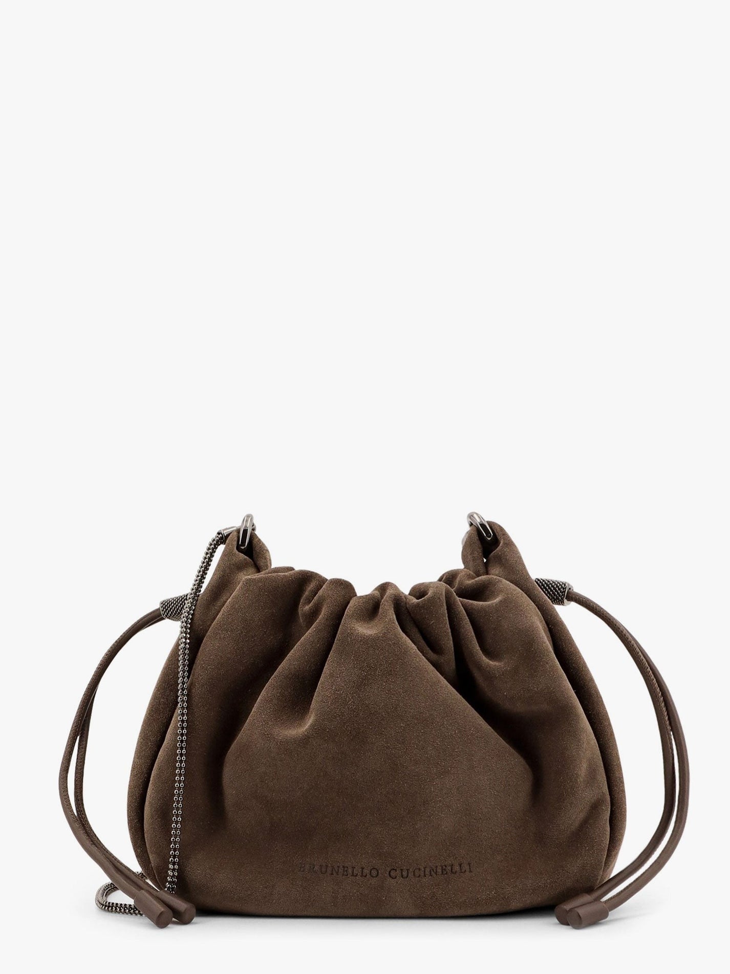 Brunello Cucinelli - Bucket Mellow Suede Shoulder Bag With Precious Chain - Women’s Bags