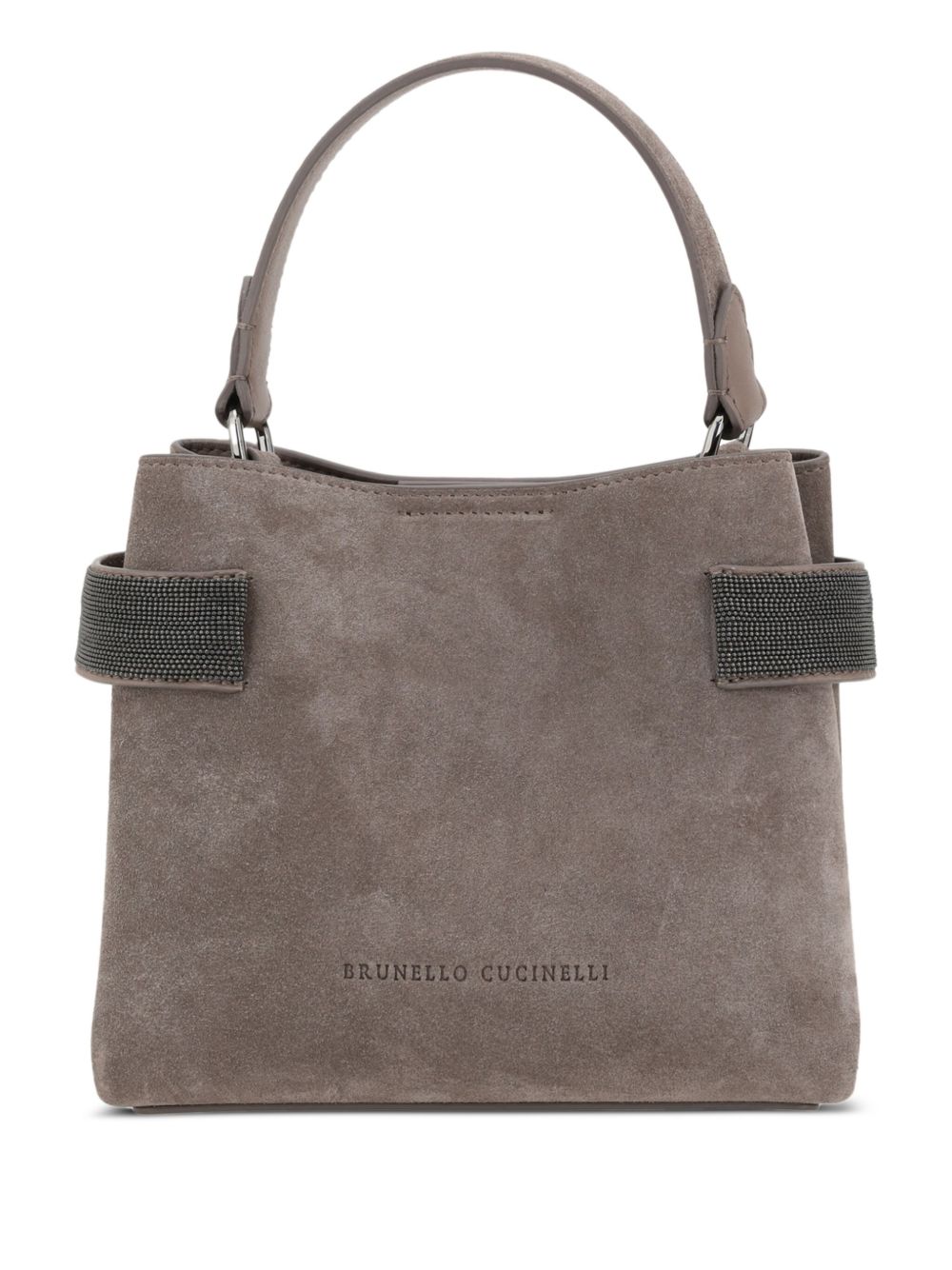Brunello Cucinelli - Brunello Cucinelli Essence Small Suede Top-Handle Bag with Precious Bands - Handbag
