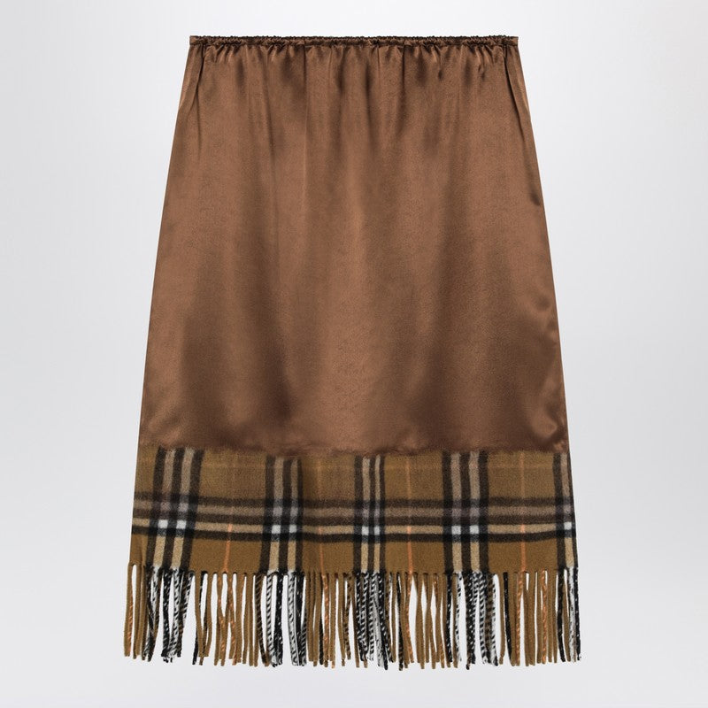Burberry - Burberry Satin skirt with Check panel - Skirts
