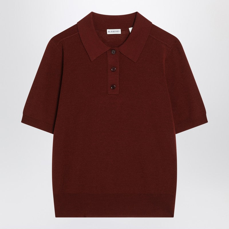 Burberry - Burberry Bordeaux wool polo shirt - Topwear