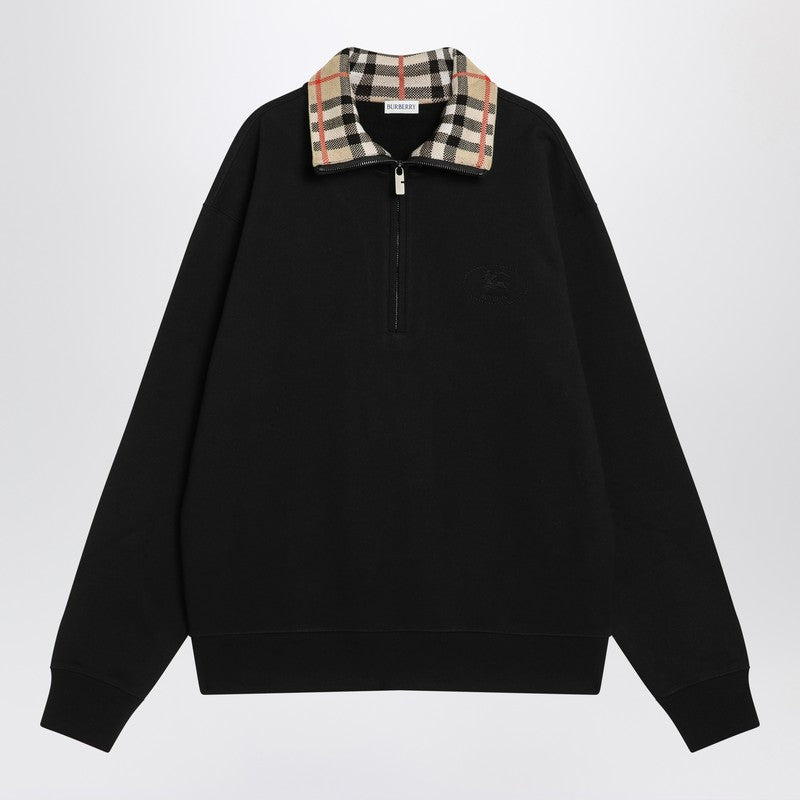 Burberry - Burberry Half-zip sweatshirt black in cotton - Knitwear