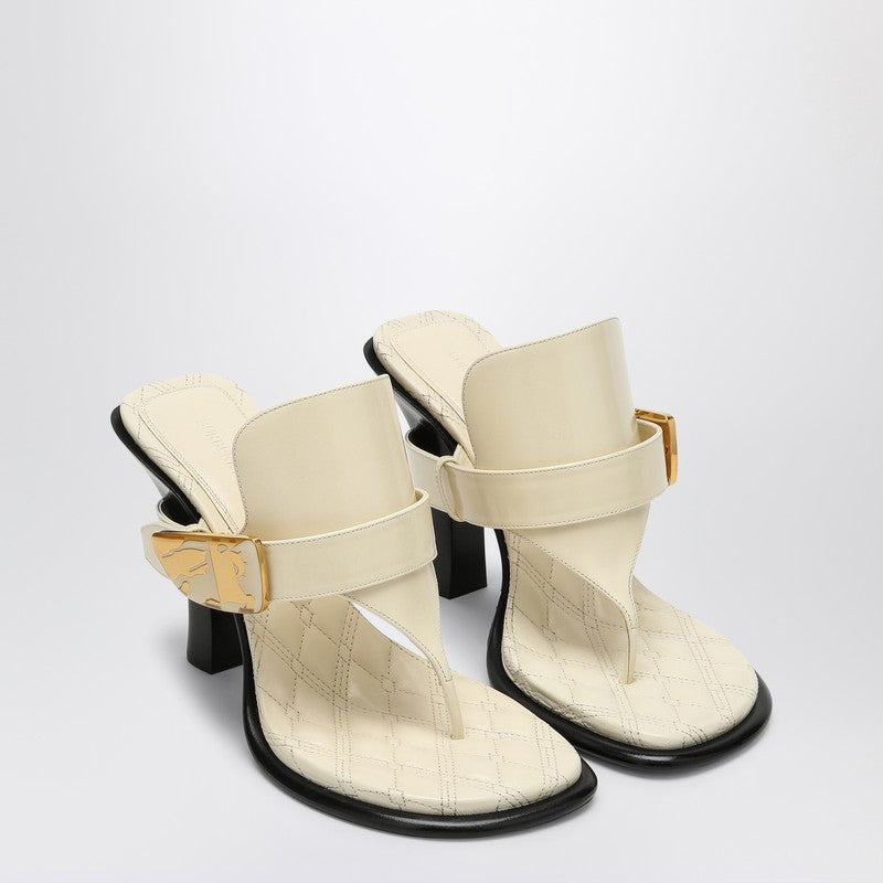 Burberry - Burberry Light beige leather Bay sandals - Sandals