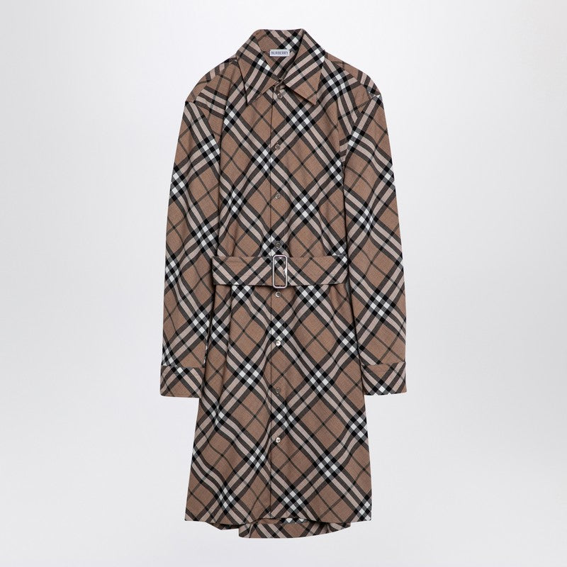Burberry - Burberry Check wool blend chemise dress - Dresses