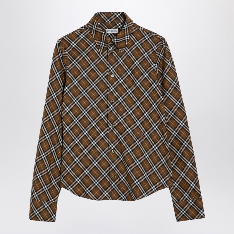 Burberry - Burberry Oxid-coloured Check cotton shirt - Shirts