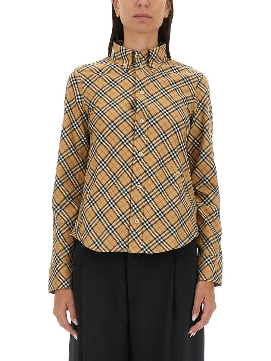 Burberry - Burberry Cotton Check Shirt - Women’s Tops
