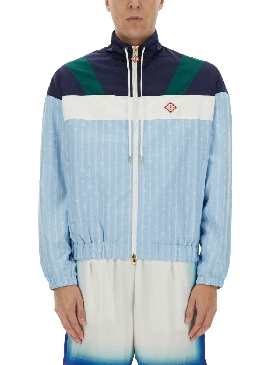 CASABLANCA - Casablanca ’Pinstripe Laurel’ Track Jacket - Men’s Outerwear