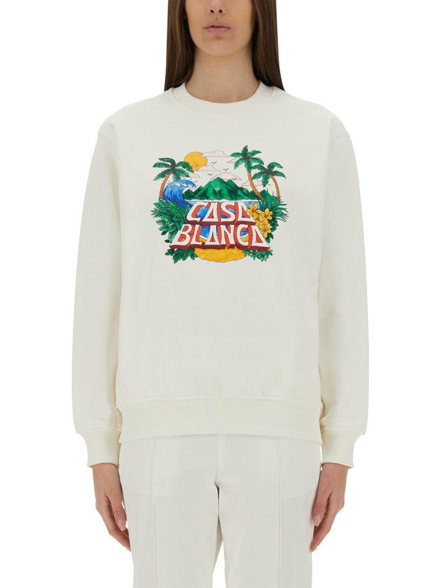 CASABLANCA - Casablanca Home Beach Wave Sweatshirt - Woman->Clothing->sweatshirts