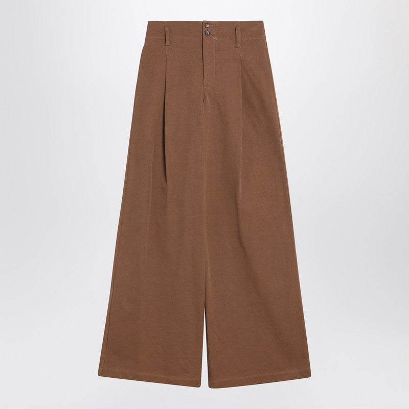 Chloé - Chloé Brown palazzo pants in cotton - Trousers