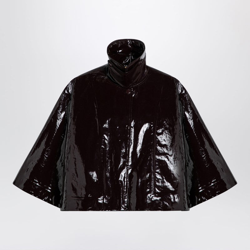 Chloé - Chloé Short brown shiny cotton cape - Coats