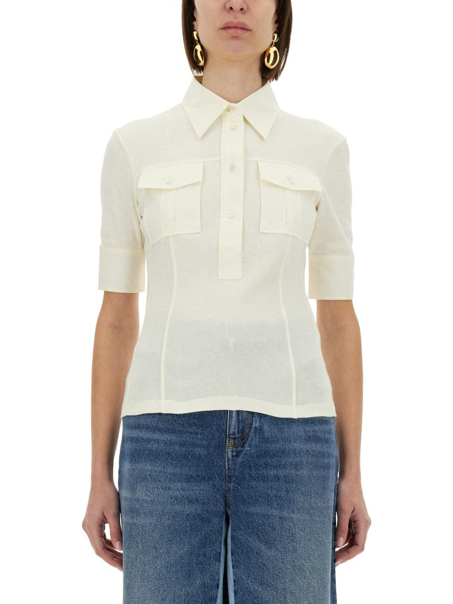 CHLOE’ - Chloe’ Slim Fit Polo. - Women’s Tops