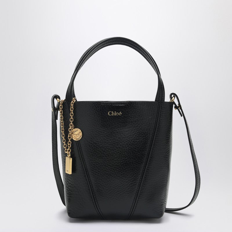 Chloé - Chloé Small Spin black leather tote bag - Shoulder