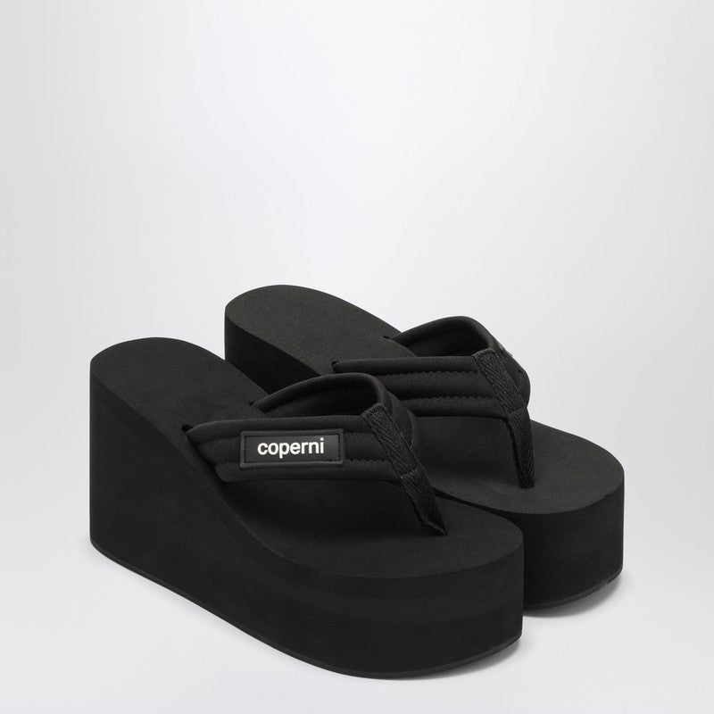 Coperni - Coperni Black wedge sandal with logo - Sandals