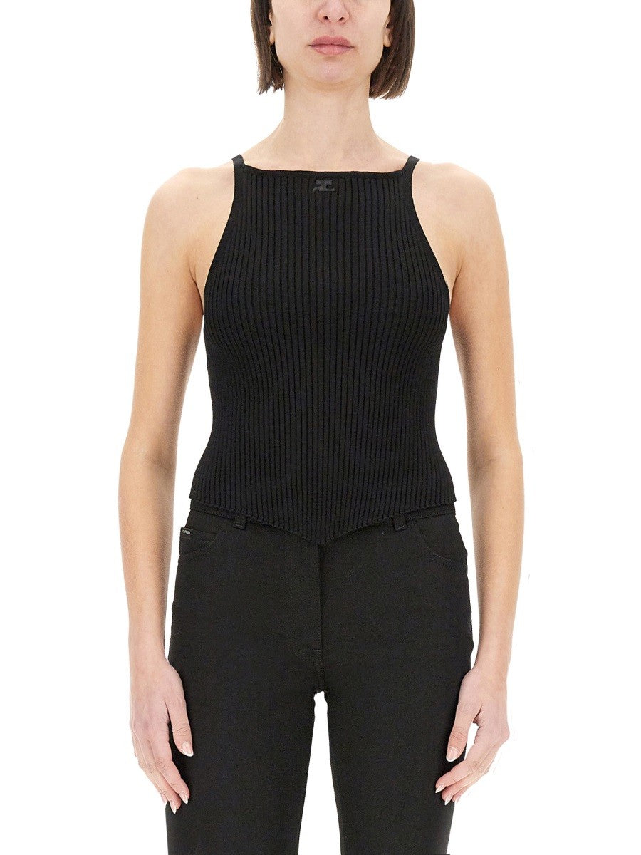 COURREGES - Courreges Ribbed Tank Top - Woman->Clothing->Tops