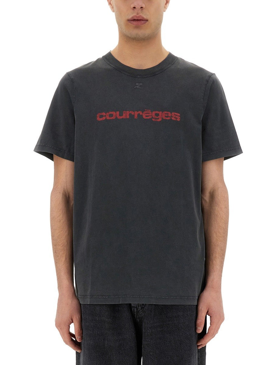 COURREGES - Courreges Logo Print T Shirt - Men’s Tops