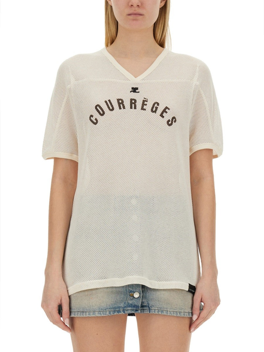 COURREGES - Courreges T Shirt With Logo - Women’s Tops