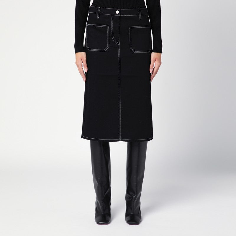 Courreges - Courreges Courrèges Black denim midi skirt - Skirts