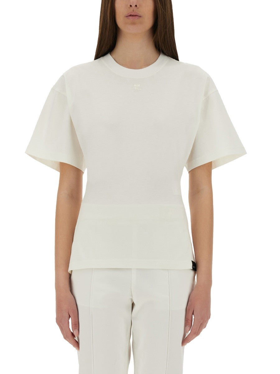 COURREGES - ’Fitted’ T Shirt - Home->Woman->Clothing->t-shirts