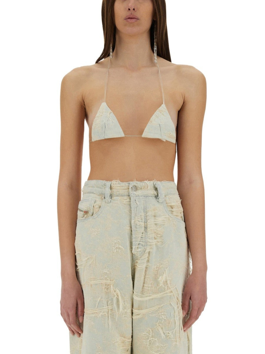 Diesel - Diesel Jacquard Denim Top - Woman->Clothing->Tops