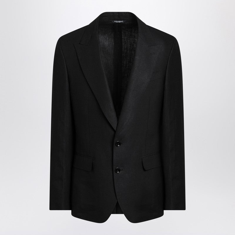 Dolce & Gabbana - Dolce & Gabbana Dolce&Gabbana Black single-breasted linen jacket - Jackets