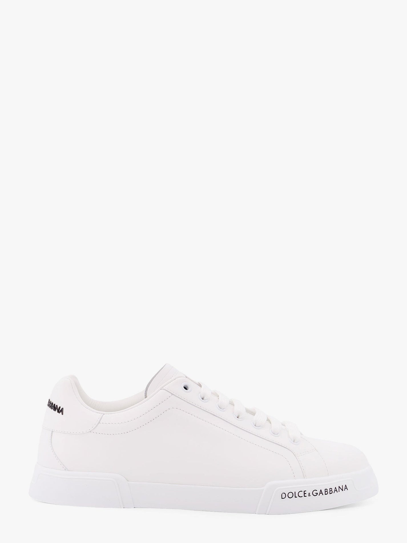 Dolce & Gabbana - Dolce & Gabbana Leather Sneakers With Lateral Logo Patch - Men’s Shoes