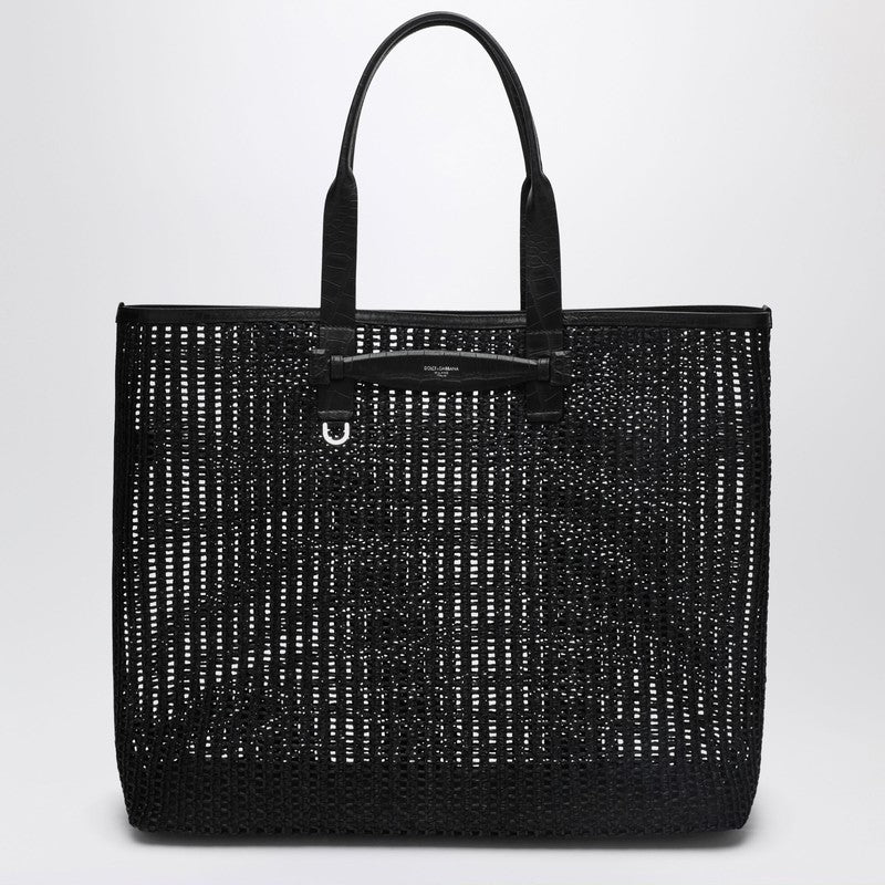 Dolce & Gabbana - Dolce & Gabbana Dolce&Gabbana Adamo Shopping Bag in black woven mesh - Shopper