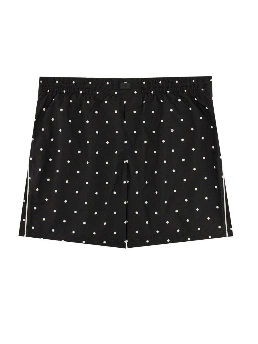 Dolce & Gabbana - Dolce & Gabbana Polka Dot Print Swimsuit - Men’s Clothing