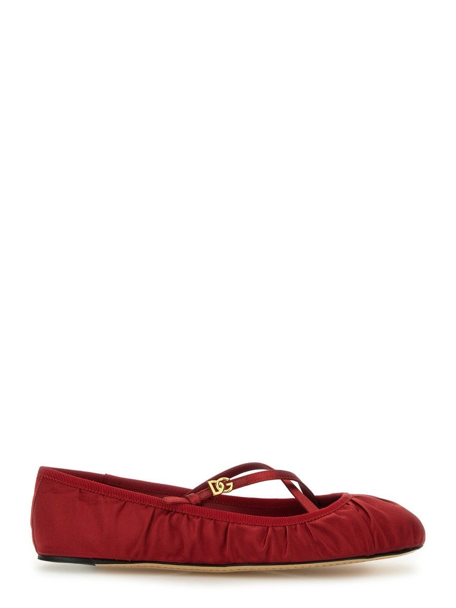 Dolce & Gabbana - Dolce & Gabbana Satin Ballerina - Woman->FOOTWEAR->FLATS